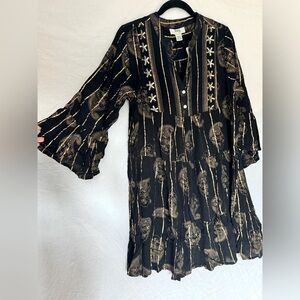 Bohemian Black and Gold Dress